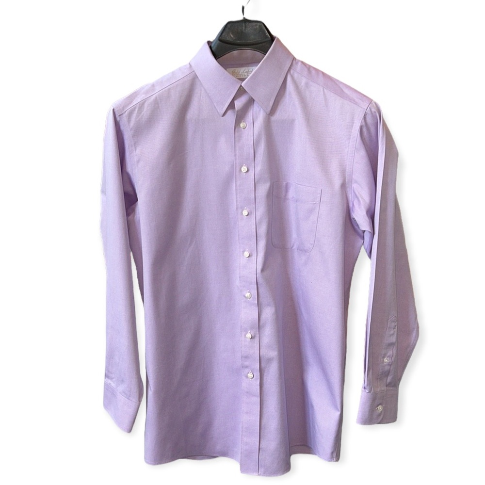 Gold Label Roundtree & Yorke men’s fitted long sleeve lavender dress shirt